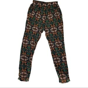 H&M Floral Leaf Print Pull On Skinny Pants Size S